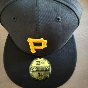 New Era Black Cap with White and Yellow Logo